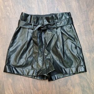 Express pleather high waisted shorts